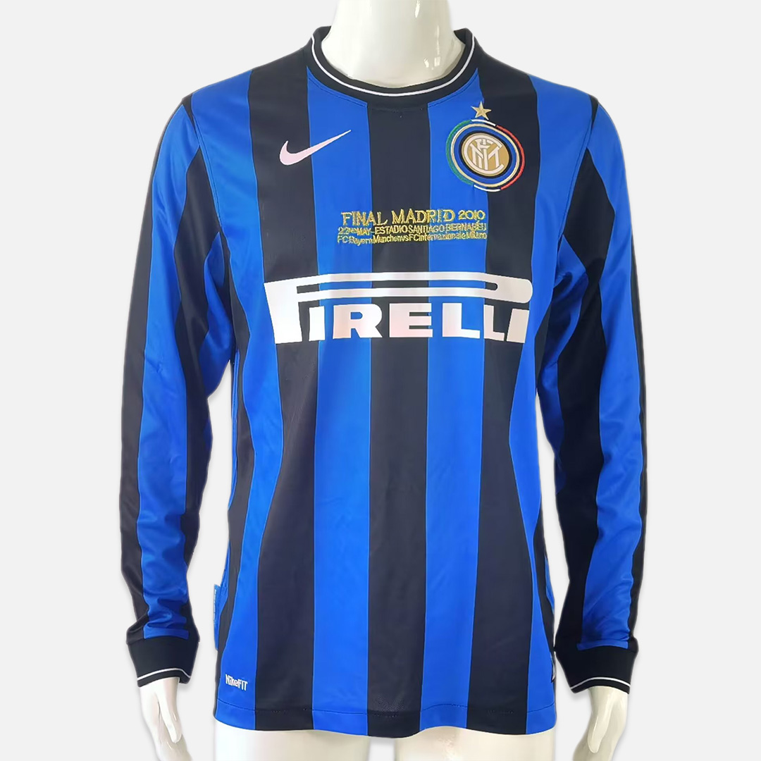 Retro Inter Milan 09-10 Home Stadium Long Sleeve Jersey - Champions League Final